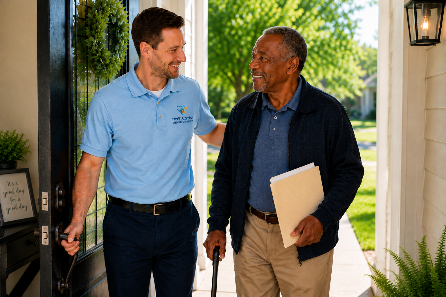 Caregiver providing companion care