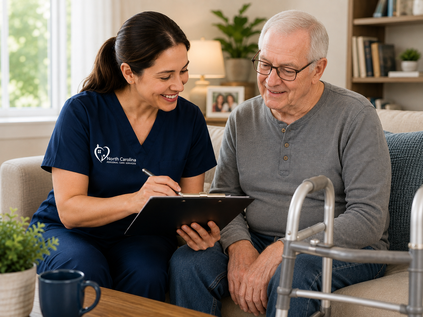 Caregiver supporting an adult with a disability at home